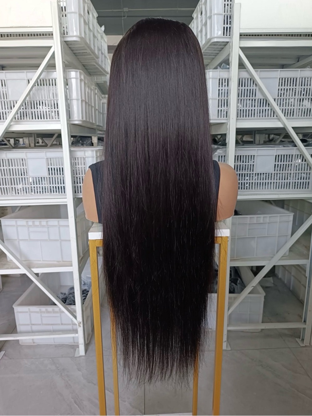 24” Natural Straight Long Women’s Hair Wig - Black